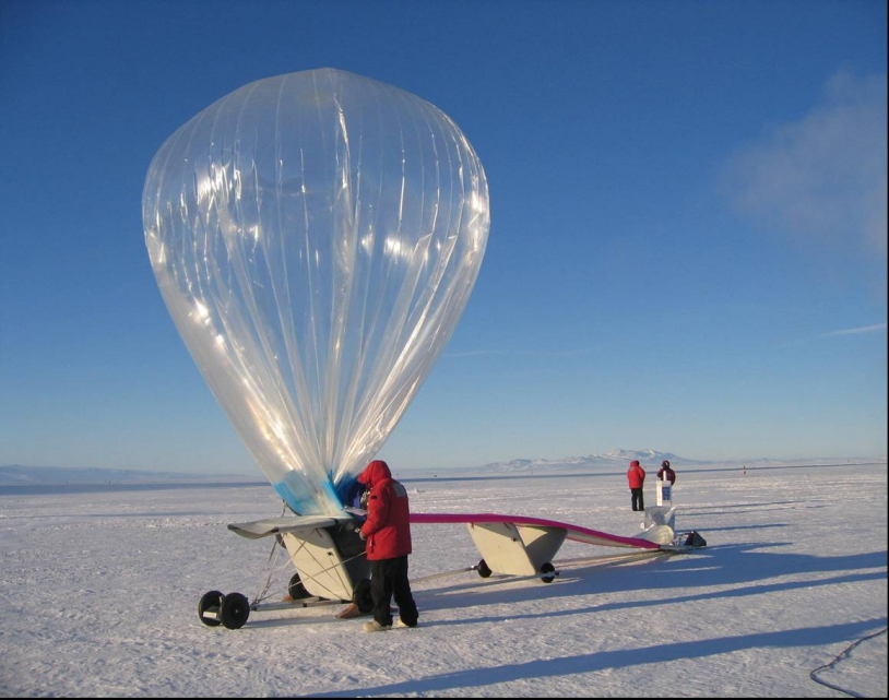 Le ballon pressurisé stratosphérique. Crédits : CNES.